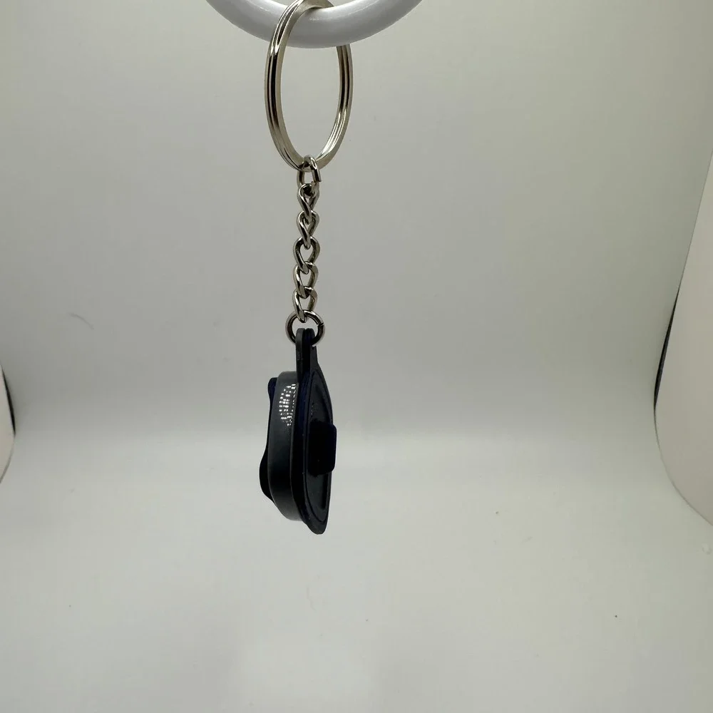 Tupperware Miniature Container Keychain Navy Blue Tiny Collectible Accessory